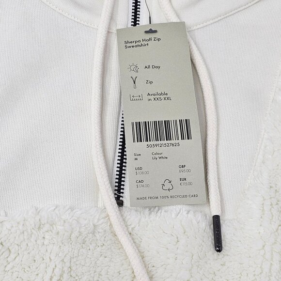 NWT Sweaty Betty Sherpa Quarter Zip Pullover Women's Size‎ Medium - Picture 5 of 7